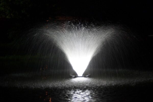 Our Vitaflume Fountain LED Lights in use at night.